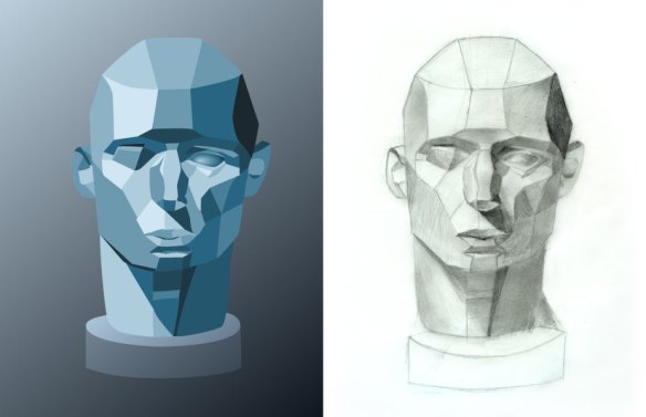 Planes Of The Head &mdash; Sketch and Vectorized